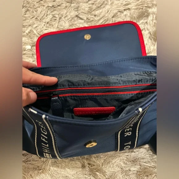 Tommy Hilfiger Blue and Red Crossbody Bag with Signature Stripes - Picture 7 of 8